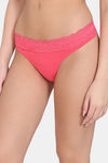 Zivame Anti-Microbial Low Rise Zero Coverage Thong - Rouge Red — thumbnail 3